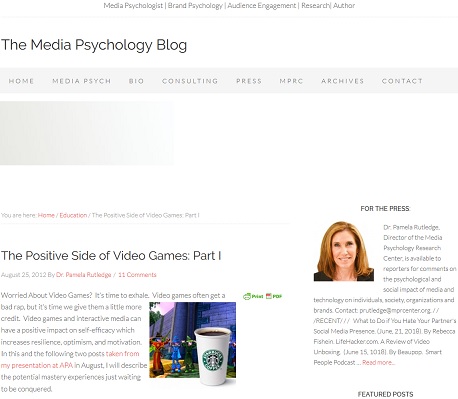 Dr.Pamela Rutledge-videogames & learning